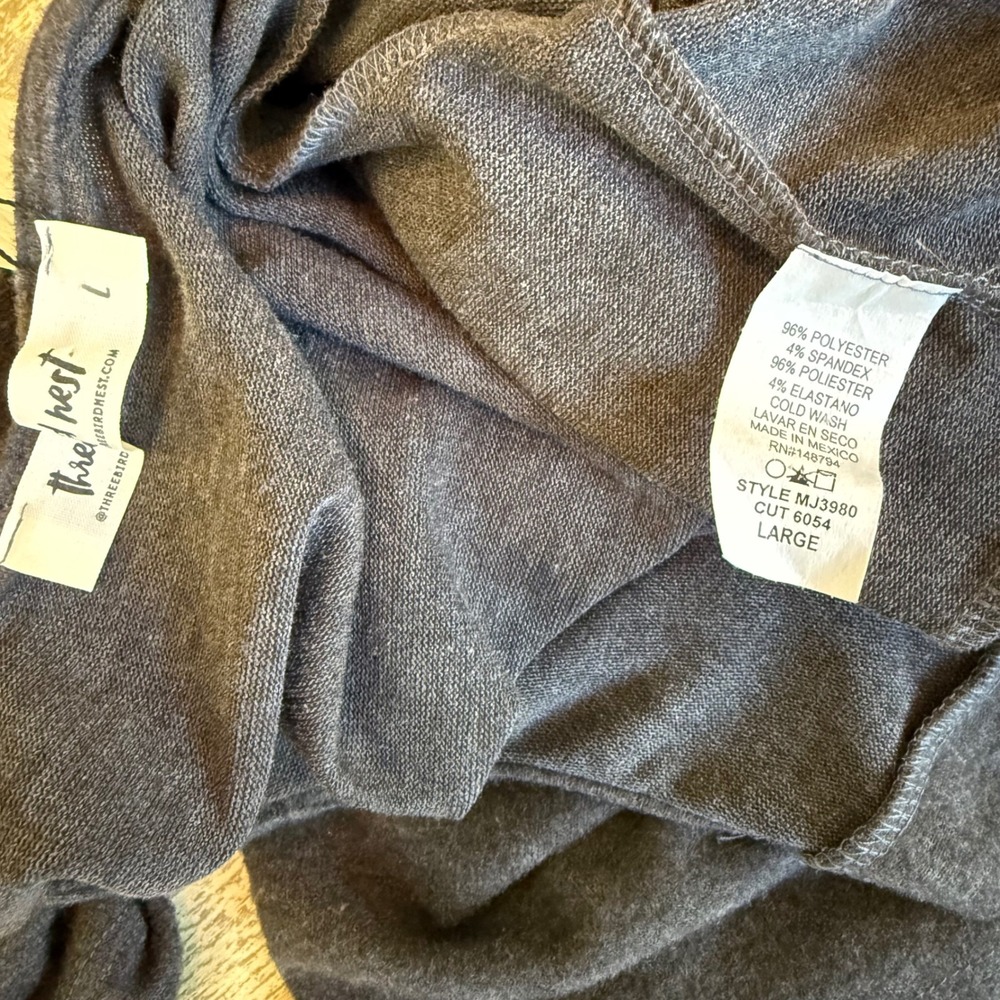 Three Bird Nest Charcoal Gray Wide-Leg Jumpsuit with Yellow Trim - Picture 6 of 11